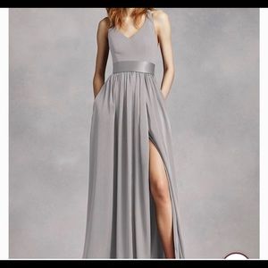 Vera Wang White Collection Bridesmaid Formal Dress in Grey
